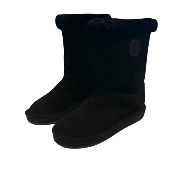Michael Michael Kors Suede Leather Shearling Sheepskin Fur Black Boots US Size 6 - Picture 8 of 8